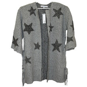 Cupcakes and Cashmere Sweater Cardigan Womens Size Small Gray Stars Tunic NEW